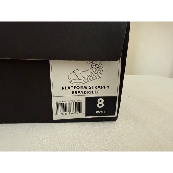 Banana Republic Platform Espadrille Sandals Size 8 Bone Faux Suede Resortwear - Picture 11 of 16